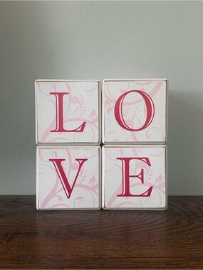 Decorative “LOVE” Wooden Block Set – Home Décor